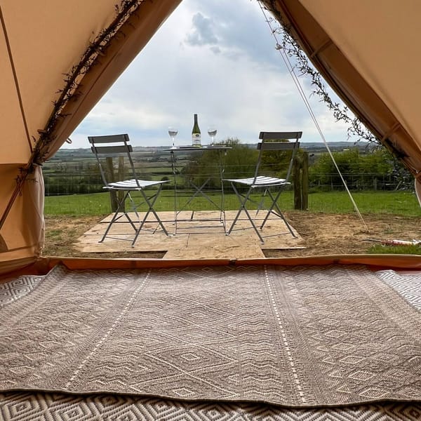 Inside a bell tent