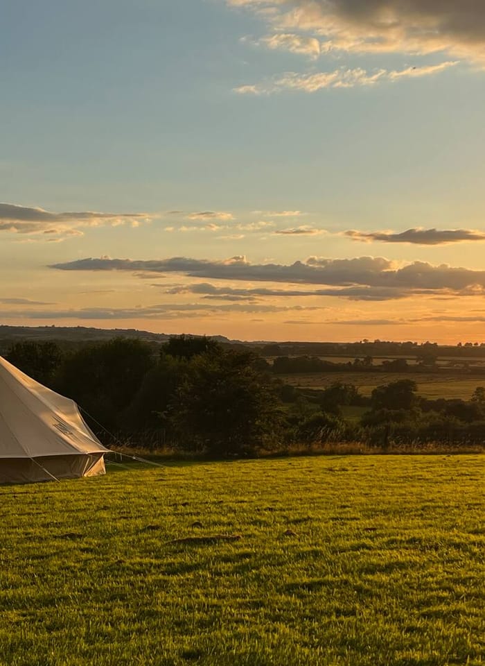 Bell tent at dusk